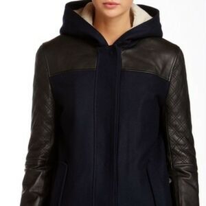 NWT DOMA VARSITY COLLEGE FAUX FUR LINED HOODED JACKET‎ SZ L NEW